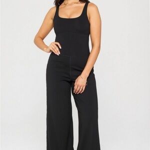Black Fabletics PureLux Sleeveless Jumpsuit
